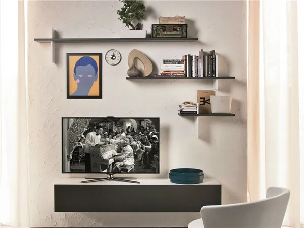 как разнообразить интерьер с помощью настенных полок: идеи и фото. полки на стену в интерьере гостиной современные. 47