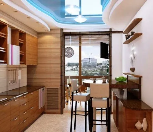 балкон, совмещенный с кухней — 100 фото идей дизайна. дизайн кухни с балконом. 56