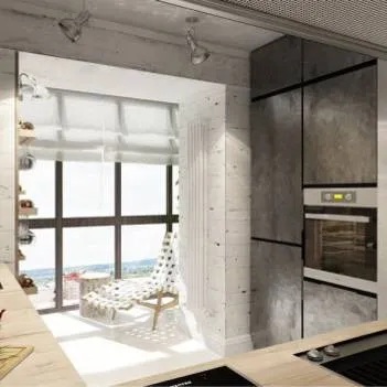 балкон, совмещенный с кухней — 100 фото идей дизайна. дизайн кухни с балконом. 42