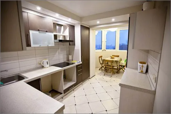 балкон, совмещенный с кухней — 100 фото идей дизайна. дизайн кухни с балконом. 26