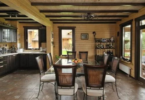 интерьер кухни-гостиной в деревянном доме. дизайн кухни совмещенной с гостиной (24 фото). интерьер.