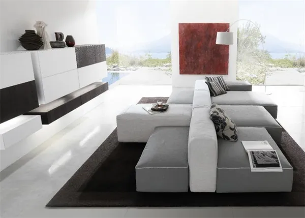 островная модель дивана для просторной комнаты