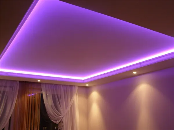 как сделать подсветку потолка с плинтусом для светодиодной ленты. потолочный плинтус с подсветкой. 21