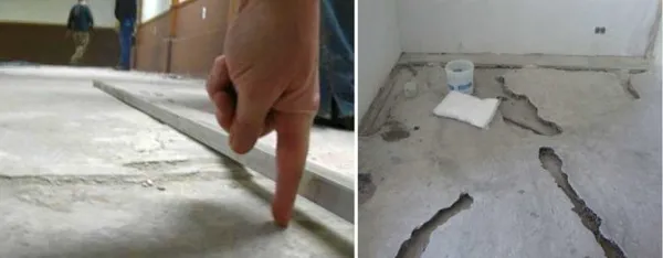 чтобы решить чем заделать неровности в бетонном полу надо узнать толщину выравнивающего слоя 