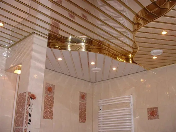 как обшить потолок пластиковыми панелями в ванной. потолок в ванной из пластиковых панелей. 13
