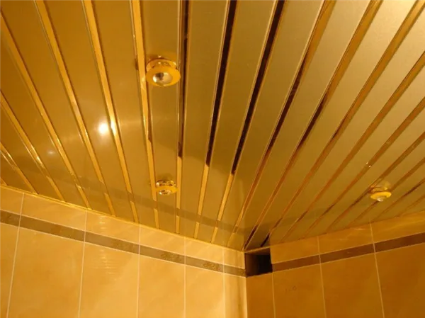 как обшить потолок пластиковыми панелями в ванной. потолок в ванной из пластиковых панелей. 15