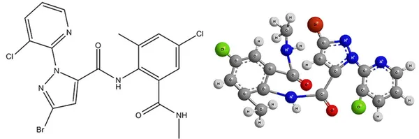 химическая формула хлорантранилипрола - действующего вещества инсектицида кораген