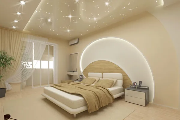 натяжные потолки в спальне: 60 современных вариантов, фото в интерьере. натяжные потолки фото для спальни. 5