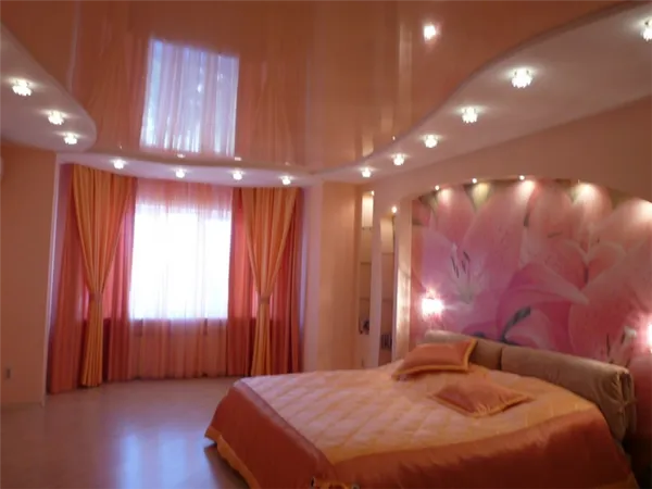 натяжные потолки в спальне: 60 современных вариантов, фото в интерьере. натяжные потолки фото для спальни. 36
