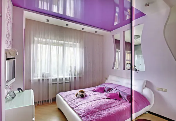 натяжные потолки в спальне: 60 современных вариантов, фото в интерьере. натяжные потолки фото для спальни. 2