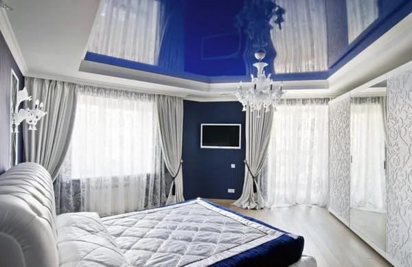натяжные потолки в спальне: 60 современных вариантов, фото в интерьере. натяжные потолки фото для спальни. 11