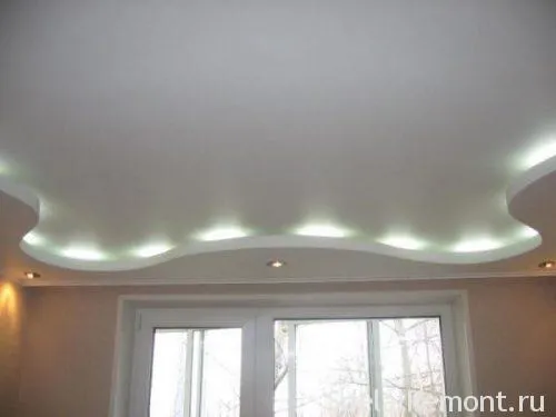 подвесной двухуровневый потолок из гипсокартона с подсветкой. как сделать двухуровневый потолок. 2