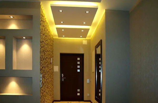 многоуровневый потолок с подсветкой – модная деталь интерьера