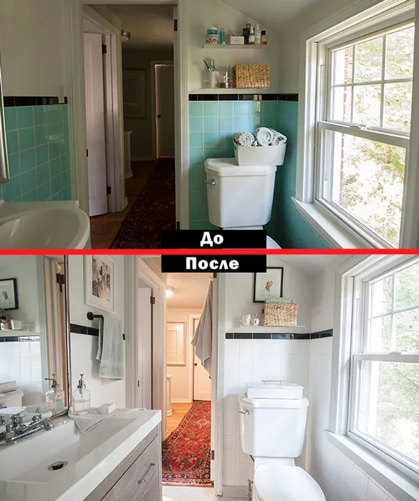  покраска ванной комнаты до и после - 8