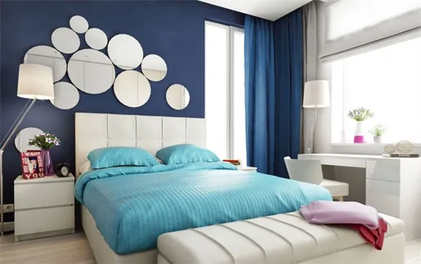 обои синего цвета в интерьере: варианты сочетания, новинки дизайна, выбор штор, а также реальные фото. синие обои в комнате. 42