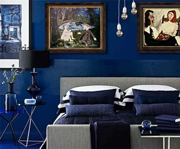 обои синего цвета в интерьере: варианты сочетания, новинки дизайна, выбор штор, а также реальные фото. синие обои в комнате. 54