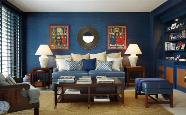 обои синего цвета в интерьере: варианты сочетания, новинки дизайна, выбор штор, а также реальные фото. синие обои в комнате. 3