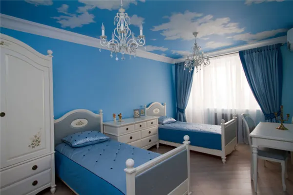 обои синего цвета в интерьере: варианты сочетания, новинки дизайна, выбор штор, а также реальные фото. синие обои в комнате. 26