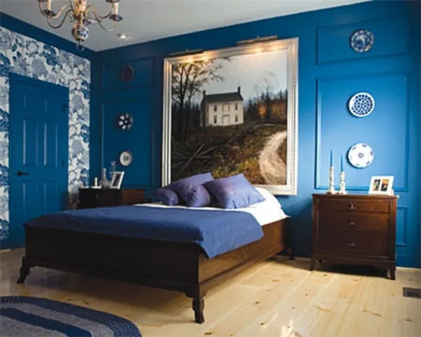 обои синего цвета в интерьере: варианты сочетания, новинки дизайна, выбор штор, а также реальные фото. синие обои в комнате. 58