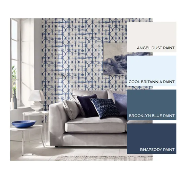 обои синего цвета в интерьере: варианты сочетания, новинки дизайна, выбор штор, а также реальные фото. синие обои в комнате. 7