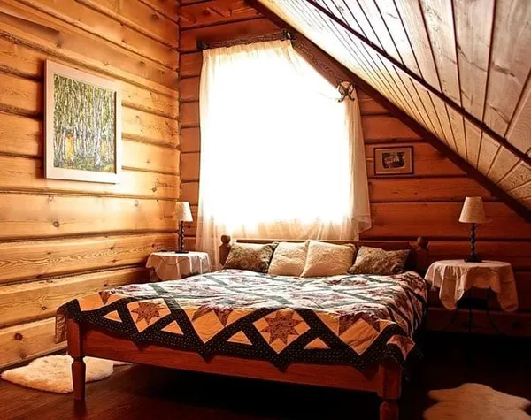 дизайн деревянного дома спальни