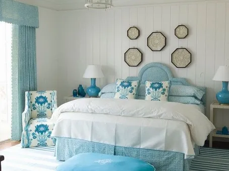 спальня в голубых тонах: особенности оформления, сочетания цветов, идеи дизайна. спальня в голубом цвете. 2