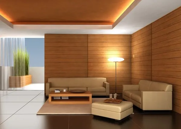 комната с деревянными стенами