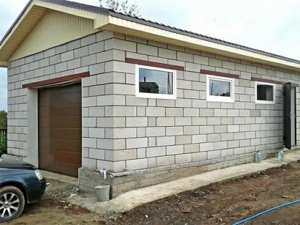 строительство гаража из пеноблоков