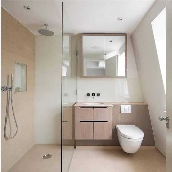 60 идей интерьеров ванной комнаты совмещенной с туалетом. дизайн ванной комнаты совмещенной с туалетом. 5