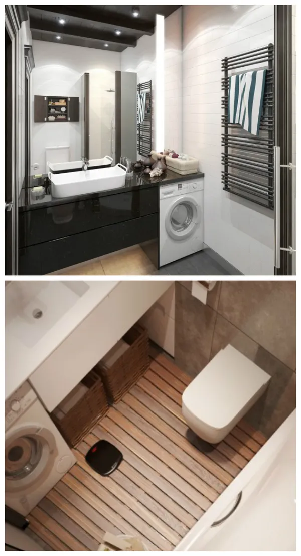 60 идей интерьеров ванной комнаты совмещенной с туалетом. дизайн ванной комнаты совмещенной с туалетом. 3
