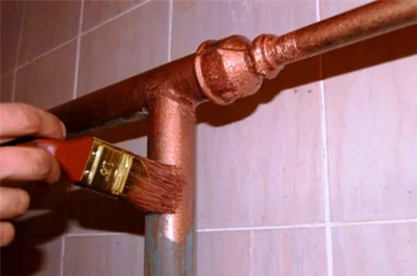 покраска труб в ванной в стиле ретро