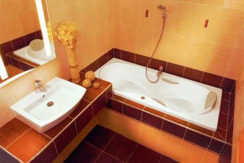 ванная комната облицованная кафелем