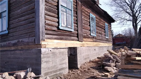 замена фундамента у старого деревянного дома