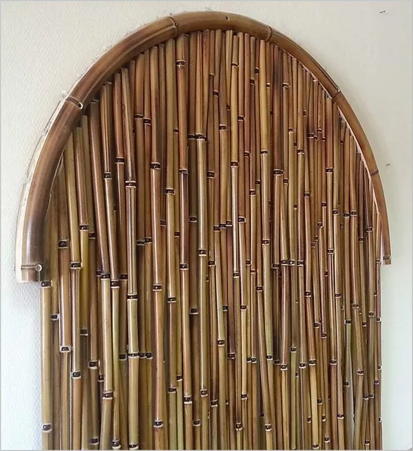 шторы из бамбуковых трубочек на арку в прихожей