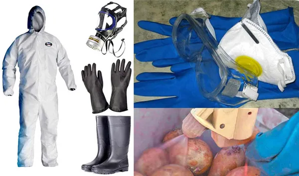 средства индивидуальной защиты для профессиональной работы с пестицидом табу и для применения его по картофелю в лпх