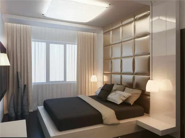 идея светлого дизайна спальни 15 кв.м