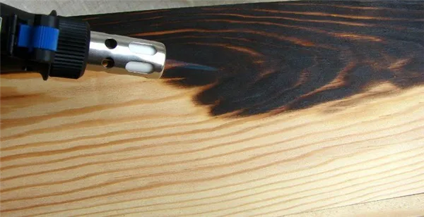 техника обжига древесины паяльной лампой
