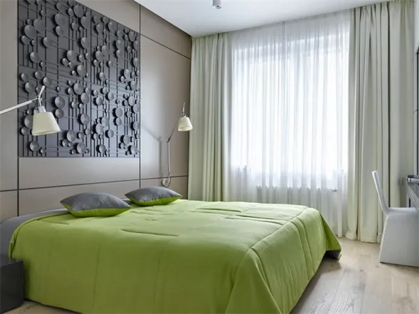 серо-зелёная спальня