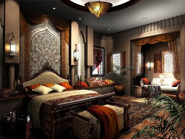большая спальня в арабском стиле