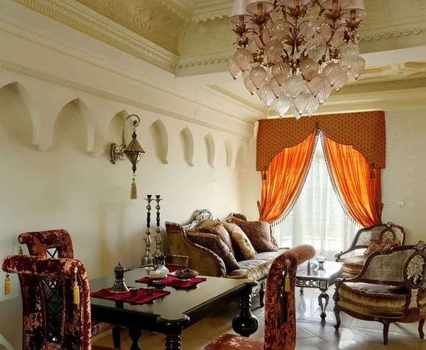 яркий стиль комнаты в восточном стиле