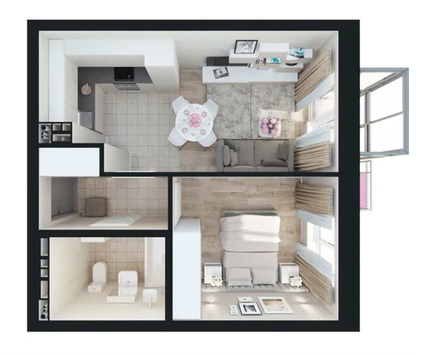 дизайн квартиры 35 кв. м. – фото, зонирование, идеи обустройства интерьера. дизайн однокомнатной квартиры 35. 33