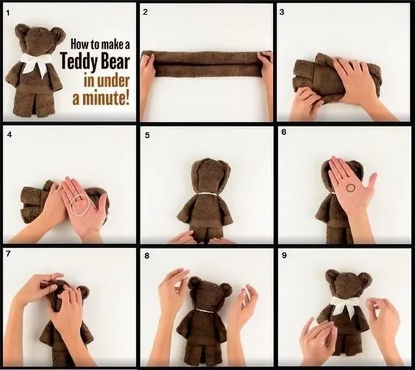 игрушки из полотенца медведь