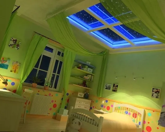 как оформить потолок в детской комнате. потолок в детской комнате. 8
