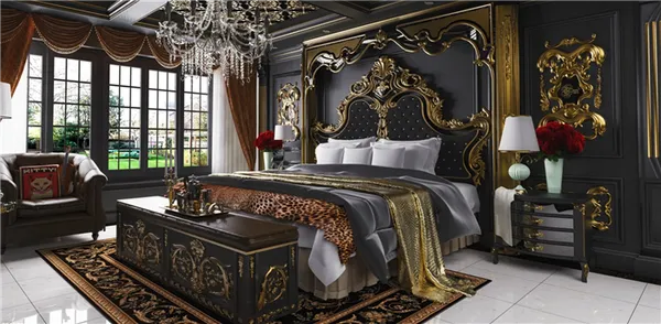 современная спальня с элементами рококо