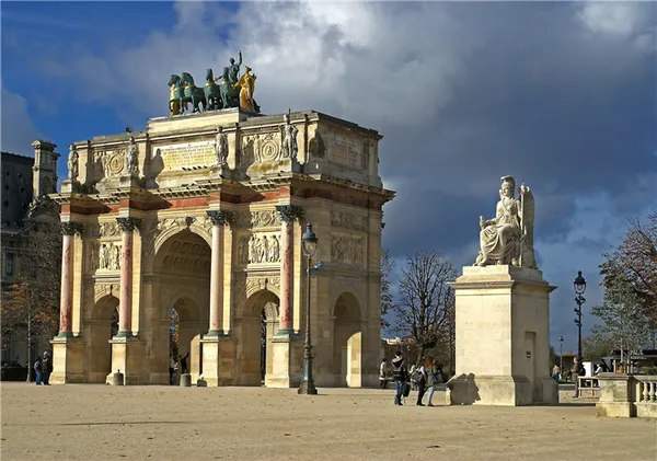 малая триумфальная арка на площади каррузель. 1808. париж. архитекторы ш. персье, п. фонтен