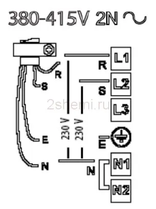 схема подключения индукционной плиты к сетям 220в или 380в