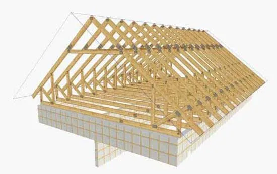 схема стропильной системы мансардной двускатной крыши
