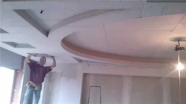 монтируем овальный потолок и гипсокартона самостоятельно видео 9