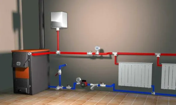 схемы подключения твердотопливного (тт) котла. система отопления частного дома с твердотопливным котлом. 66